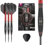 TARGET Darts Scope Steel Tip Swiss Point Darts, 90% Tungsten Dart Set, Barrel 03-21G | Steel Tip Dart Sets, Red & Black Darts, Professional Dart Set with Swiss Points & Tool