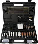 VicBre Gun Cleaning Kit Universal Supplies for Hunting Rifle Handgun Shotgun Cleaning Tool Kit Cotton Mop, Bronze Bore Brush, Gun Jag & Tips for All Caliber with Case