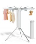 Portable Drying Rack Made of Aluminum(not Made of Easily Rusted Iron), Foldable Laundry Clothes Drying Rack & Space Saving Tripod Towel Drying Rack for Indoor Outdoor Folding Laundry Clothing Rack