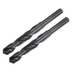 uxcell 2pcs 1/2" Reduced Shank Drill Bits 16.5mm (21/32") Black Oxide M2-6542 High Speed Steel (HSS) Twist Drill Bits for Stainless Steel Cast Iron Metal Plastic Wood