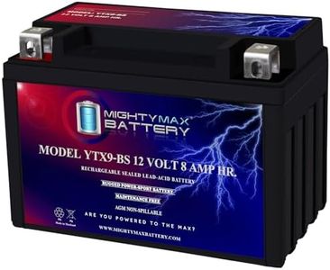 Mighty Max Battery YTX9-BS -12 Volt 8 AH, 135 CCA, Rechargeable Maintenance Free SLA AGM Motorcycle Battery