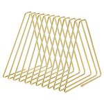 PATIKIL Triangle Desktop Holder Rack, 11 Slots Metal Wire Stand for Vinyl Record Album Magazine Book File Organizer, Golden Tone