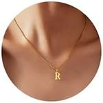 Nayno Initial Necklace 14K Gold letter necklaces for Women Plated Stainless Steel Tiny A-Z Letter Necklace Personalized Monogram Name Necklace for Women