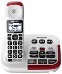 Panasonic Amplified Cordless Phone with Answering Machine, Call Block, and Talking Caller ID - 1 Cordless Handset - KX-TGM470CW (White)