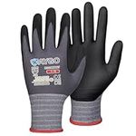 KAYGO Safety Work Gloves MicroFoam Nitrile Coated-KG18NB,Seamless Knit Nylon Glove with Black Micro-Foam Nitrile Grip,3 pairs,L