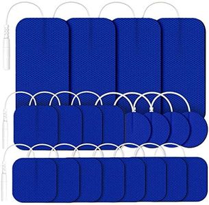 AUVON TENS Unit Replacement Pads Combination Set, 20 Packs Multiple Sizes Electrodes for TENS Unit, Reusable and Latex Free Pigtail TENS Pads for Multiple Pain Relief (2mm Connector) (Blue)