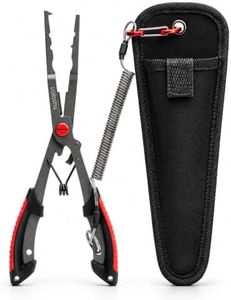 Uordirya Fishing Pliers 8.4” Long Nose Multi-Function Fishing Tool – Stainless Steel Hook Remover, Line Cutter & Split Ring Opener with Safety Lanyard for Freshwater & Saltwater Fishing
