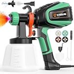 ETOOLAB HVLP Spray Paint Gun 700W，Paint Sprayers for Home Interior with 4 Different Brass Nozzles, Electric Stain Sprayer for Furniture, Cabinets, Fence, Walls, Door, Garden Chairs (Green)