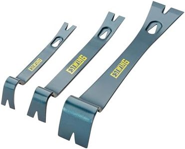 ESTWING 3-Piece Pry Bar Set - 5.5", 7.5" & 10" Nail Pullers with Wide, Thin Blades & Forged Steel Construction - PB3PC