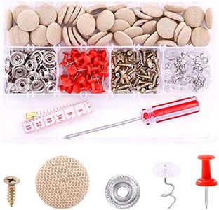 Swpeet 272Pcs Beige Car Roof Headliner Repair Rivets Repair Button with Twist Pins and Installation Tool Kit, Bed Skirt Pins Auto Roof Snap Pins Retainer Design for Car Roof Flannelette Fixed