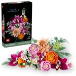 LEGO Botanicals Pretty Pink Flower Bouquet Building Set for Adults for Women & Men - Artificial Flowers for Decor or Table Display - 10342