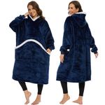 Gentlewarm Oversized Hoodie Blanket, Super Warm Wearable Blanket, Soft Sherpa Fleece Snuggle Blanket Hoodie Comfortable Giant Pocket Hoodies Fits All - Kids Men Women