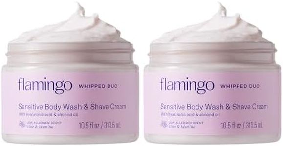 Flamingo Whipped Duo Sensitive Skin Body Wash & Shave Cream for Women - (2 Pack) 10.5 fl oz - 2-in-1 for Sensitive Skin