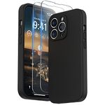 SURPHY Silicone Case Compatible with iPhone 14 Pro Max Case 6.7 inch (2022), with Camera Protection Liquid Silicone Soft Gel Rubber Phone Case Cover with Microfiber Lining (Black)