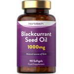 Blackcurrant Seed Oil 1000mg | 90 Softgel Capsules | Natural Source of GLA | High Strength Blackcurrant Supplement | Horbaach