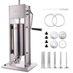 Hakka 2 in 1 Sausage Stuffer and Churros Maker Machines, 11LB/5L Sausage Maker 2 Speed Vertical Sausage Filler Machine, Sliver