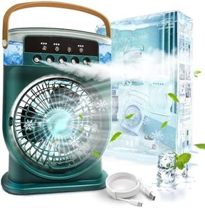 Mobile Klimaanlage Leise 4 in 1, Luftkühler Mini mit Akku, Klimagerät Mobil ohne Abluftschlauch, Mini Klimaanlage Tragbar, Air Conditioner mit Verdunstungskühlung Ventilator Type-C mit Timer (Grün)