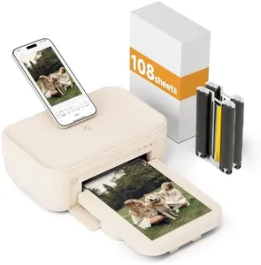 HPRT Photo Printer 4×6”, Wi-Fi Full-Color Instant Phone Phtoto Printer for iPhone, Android, Smartphone, Thermal Dye-Sublimation Impresora De Fotos for Home Use, + 108 Sheets Photo Paper & 2 Cartridge