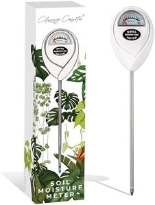 Classy Casita Soil Moisture Meter - Hygrometer Sensor Tool for Indoor and Outdoor Plants - Monitoring Water Levels in Soil House, Gardening, Farm, Lawn, Potted Care - No Batteries Required - White