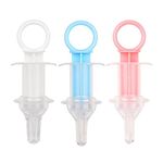 JNAWA 3Pcs Baby Oral Feeding Syringe Silicone Feeder with Liquid Inlet at Both Sides Choke-Proof Nipple Feeder Infant Syringe Feeder