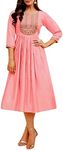 ladyline Womens Anarkali Rayon Silk