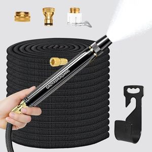 Expandable Garden Hose 50ft, Garden Hose with Multi-Function Adjustable Nozzle, Flexible No-Kind Water Hose for Cars, RVs, Boats, Campers, Outdoors, Yards, Lawns