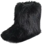 qenqenr Women's Fur Boots - Knee-Hi