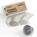 Reusable Capsules for Nespresso OriginalLine - Refillable Coffee Pods,Stainless Steel Cups Compatible for Nespresso OriginalLine Machine (1pod+50lids)