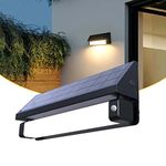 LILONZON Aluminum 1000lumens 3Modes Adjustable Warm White and Cold White Solar Wall Light Outdoor Solar Sconce Motion Sensor Waterproof Exterior Solar House Number Light for Fence,Patio,Porch,Yard