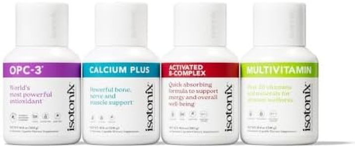 Isotonix Daily Essentials Kit with Iron – Multivitamin, Calcium, B-Complex, and OPC-3 for Overall Health, Energy, and Bone Support – 4-Piece Set – Easy-to-Absorb Liquid Supplements(90 ct)