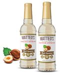 Matteo's Barista Style Sugar Free Coffee Syrup - Zero Calories Keto-Friendly Coffee Syrups & Flavors - USA-Made Kosher Sugar Free Coffee Flavoring Syrup For Home & Work (Hazelnut, 25.4 Oz, 2-pk)