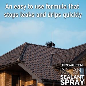 Pro-Kleen Instant Waterproof Sealant Spray, Transparent, 400ml – Leak Repair for Roofs, Pipes, Guttering