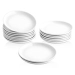 16-Piece Ceramic Appetizer Plates 5.6 Inch, Small Mini Dessert Plates Dinner Plates, Lightweight Round White Plates for Bread, Butter, Dinnerware Saucer Sets