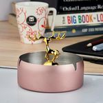 Kookee Ashtray,Moose Ashtray, Stainless Steel Home Ash Tray Set for Cigarettes, Cool Ashtray for Outside and Indoor Use, X-Large – Pink