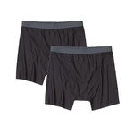 ExOfficio Men's Give-N-Go 2.0 Boxer Brief 2 Pack, Black, Large, Black, Large