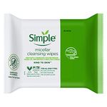 Simple Kind To Skin Micellar Cleansing Wipes 25 wipes | Instantly Removes Water Proof Make-Up, Impurities & Unclogs Pores | Super Soft Face Wipes with Gentle Cleansers & Multivitamins