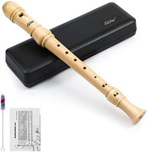Eastar Soprano Beginners Recorder Baroque fingering C Key Maple Descant Recorder Instrument for Kids Adults, 3 Piece Recorder With Hard Case, Fingering Chart, Cleaning Kit, ERS-31BM