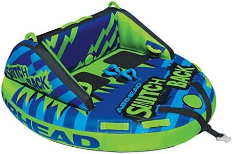 Airhead Switchback Towable 1-4 Rider Tube for Boating and Water Sports, Double-Stitched Full Nylon Cover and Patented Speed Safety Valve for Easy Inflating & Deflating