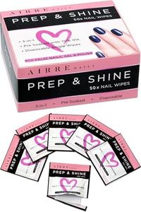 AIRRE 50 Professional Alcohol Prep & Shine Nail Wipes (3in1) Alcohol Wipes for Gel Nails, Acrylic Nails, Press-On Nails & Tips. Removes Sticky Gel Layer Residue, Preps UV/LED Gel Polish & False Nails