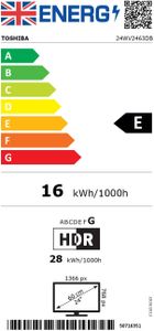 Toshiba 24" HD Ready Smart TV – VIDAA, HDR, Freeview Play, Alexa