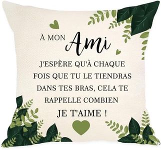 Cadeau Ami Cadeau Meilleur Ami pour Hommes Garçons Housse de Coussin Romantique pour Ami Anniversaire Noël(ami)