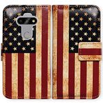 Bcov LG Aristo 5 Case,LG K31 Case, Retro American Flag Leather Flip Case Wallet Cover with Card Slot Holder Kickstand For LG Aristo 5+/LG Fortune 3/LG Risio 4/Phoenix 5/ LG K8X/Tribute Monarch