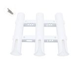 NUZAMAS Plastic PVC 3-ROD Rack Vertical Holder Organiser - Boat Kayak Home Garage Fishing Rod Storage Holders Racks White