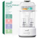 Grownsy Electric Steam Baby Bottle Steriliser and Dryer, Removes 99.9% of Bacteria, Bottle Sterilizer for Baby Bottles, Pacifiers, Pump Parts and Feeding Accessories