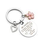 BOMEON Keyring sister gifts keychain gifts for sister birthday christmas sister keyring special personalised sister gifts from sister presents jewellery on graduation wedding