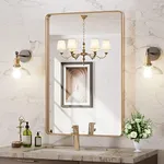 LOAAO 24”X36” Gold Bathroom Mirror,