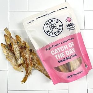 Lulu's Kitchen Catch of The Day - Small Oily Fish 100g (pack of 1) dog treats. A single protein, zero nasties pet treat, high in protein, highly nutritious. A natural dog food snack