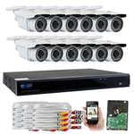 GW Security 16 Channel CCTV 5MP (2.5X 1080P) Security Surveillance DVR System with 12 x Super 5.0MP HD 1920p (2592TVL) Weatherproof Security Cameras,110ft IR Night Vision,4TB HDD