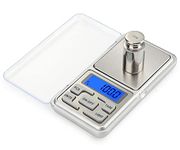 Meichoon Pocket Jewelry Scale High Precision Digital Milligram Scale Steelyard 1.1lb/500g (0.01g) Reloading for Jewelry and Gems Small Electronic Scale C32