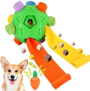 Dog Snuffle Ball-Interactive Puzzle Dog Toys Encourage Natural Foraging Skills Slow Feeder for Training and Stress Relief, Cloth Strip Hiding Food Chew Toys for Any Size Dogs, Machine Washable (Green)
